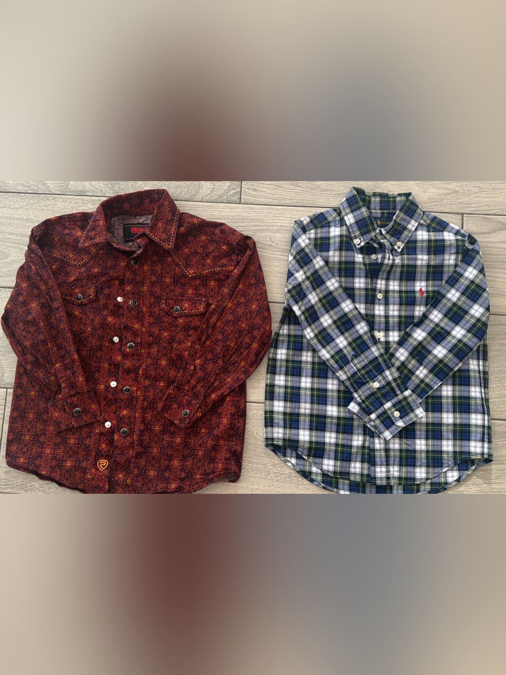 Polo by Ralph Lauren Blue & Green Plaid Button-Down Shirt